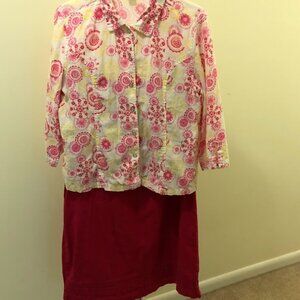 Christopher and Banks Linen shirt and skirt